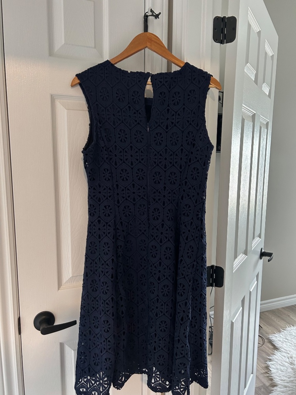 Navy Crochet Dress - Picture 4 of 4